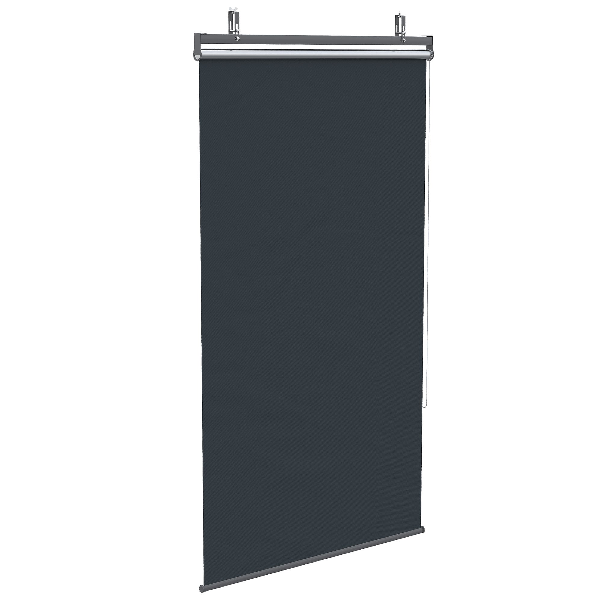 Vertical Awning Balcony Privacy Screen with Sun Protection, 124 x 222cm Balcony Blind with Hooks, Privacy Screen for Pavilion, Pergola, Polyester, Dark Gray