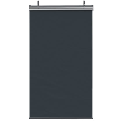 Vertical Awning Balcony Privacy Screen with Sun Protection, 124 x 222cm Balcony Blind with Hooks, Privacy Screen for Pavilion, Pergola, Polyester, Dark Gray