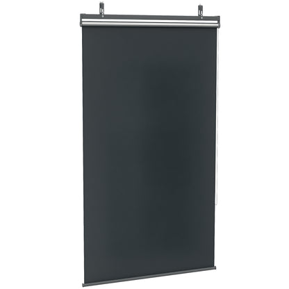 Vertical Awning Balcony Privacy Screen with Sun Protection, 124 x 222cm Balcony Blind with Hooks, Privacy Screen for Pavilion, Pergola, Polyester, Dark Gray
