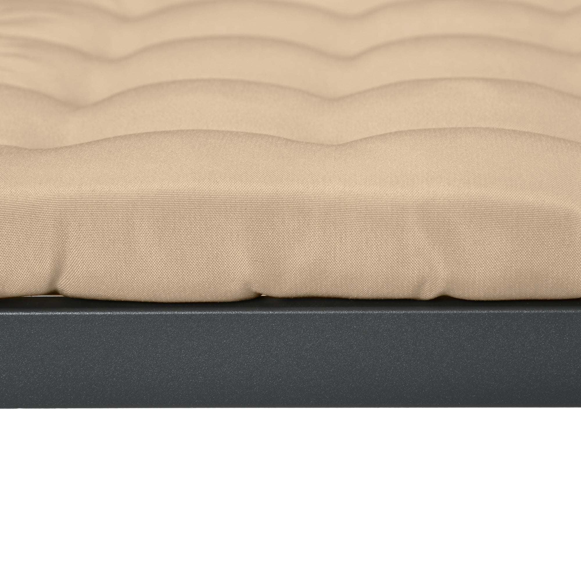 Set of 6 garden chair cushions, Tufted outdoor cushions, high comfort cm with ties, dim. 40L x 40W cm Khaki