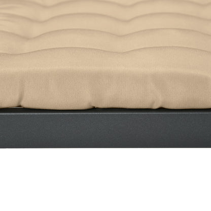 Set of 6 garden chair cushions, Tufted outdoor cushions, high comfort cm with ties, dim. 40L x 40W cm Khaki