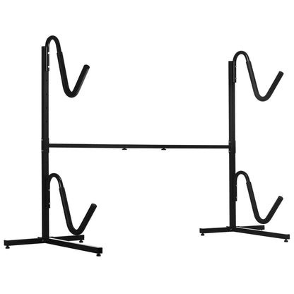 SPORTNOW Kayak Rack, Kayak Holder, Adjustable Kayak Stand for 2 Kayaks, Surfboards, Stand-Up Paddles, Padded Support Arms, Metal