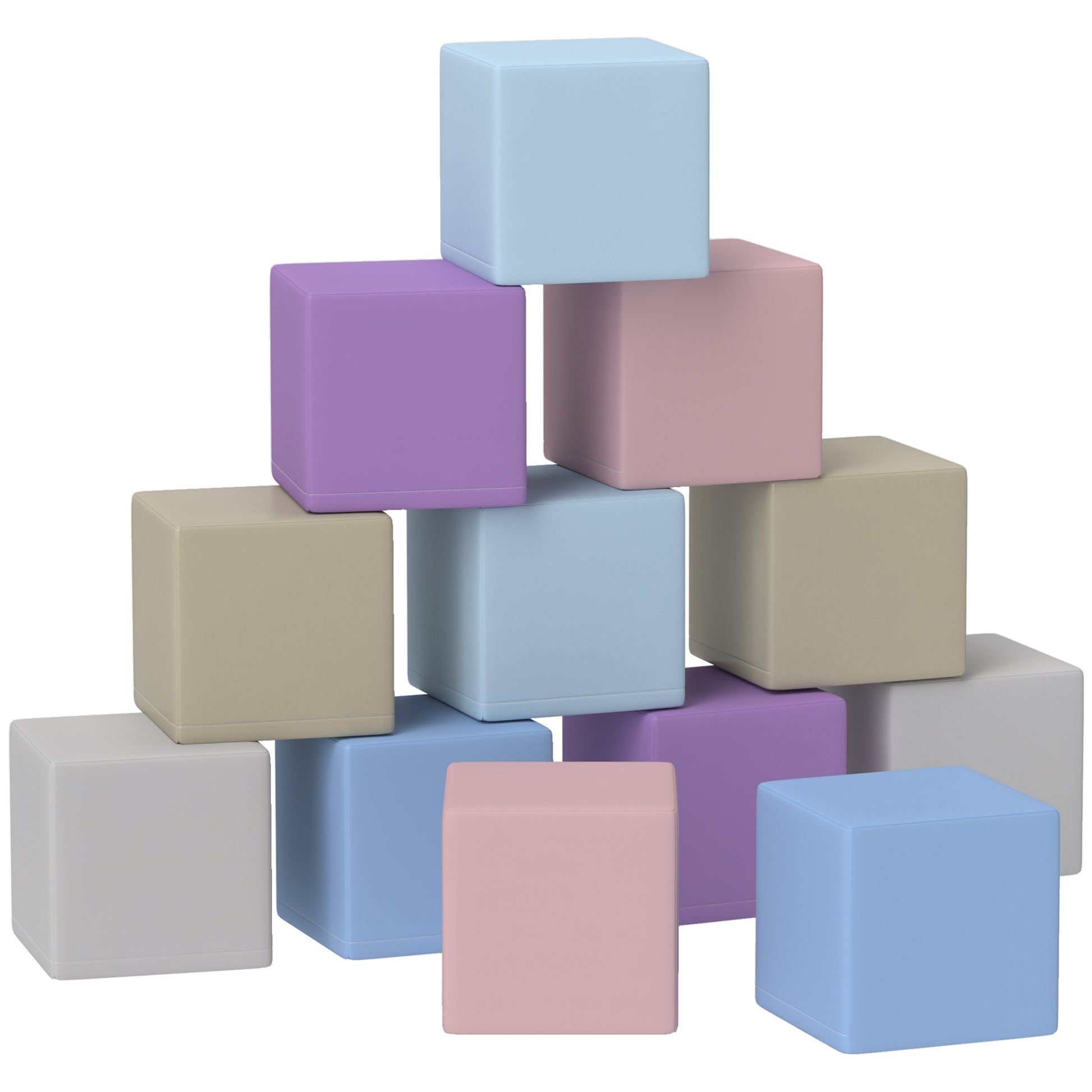 12-Piece Soft Blocks Foam Building Blocks Giant Blocks Construction Toy Foam Blocks for 1-3 Years Old Children Faux Leather EPE