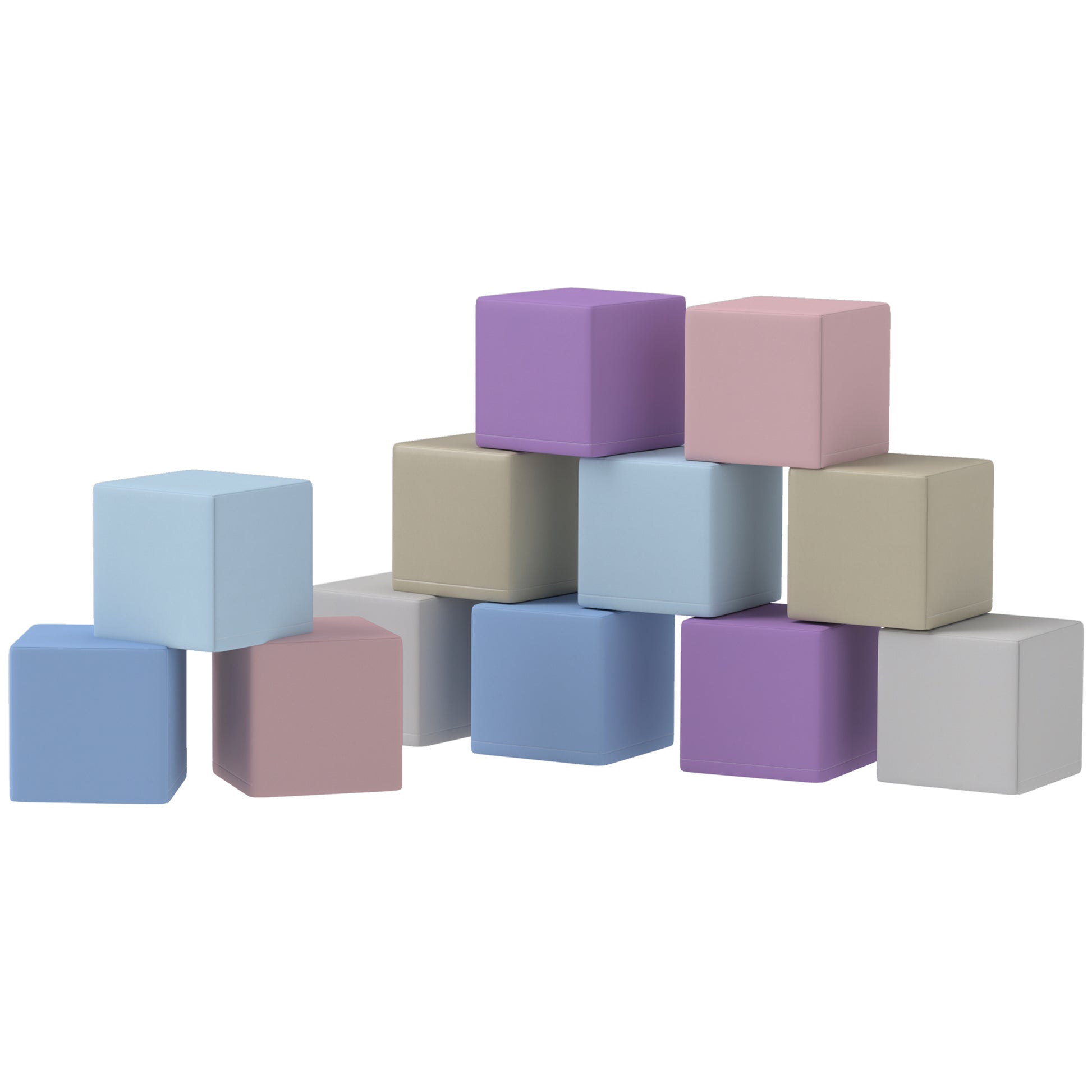 12-Piece Soft Blocks Foam Building Blocks Giant Blocks Construction Toy Foam Blocks for 1-3 Years Old Children Faux Leather EPE