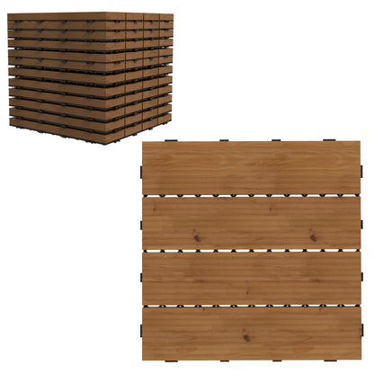 Terrace Tiles - Slats - Set of 12 pcs, Max. Surface 1.08 m²- interlocking, Very Simple Installation, dim. 30 x 30 cm