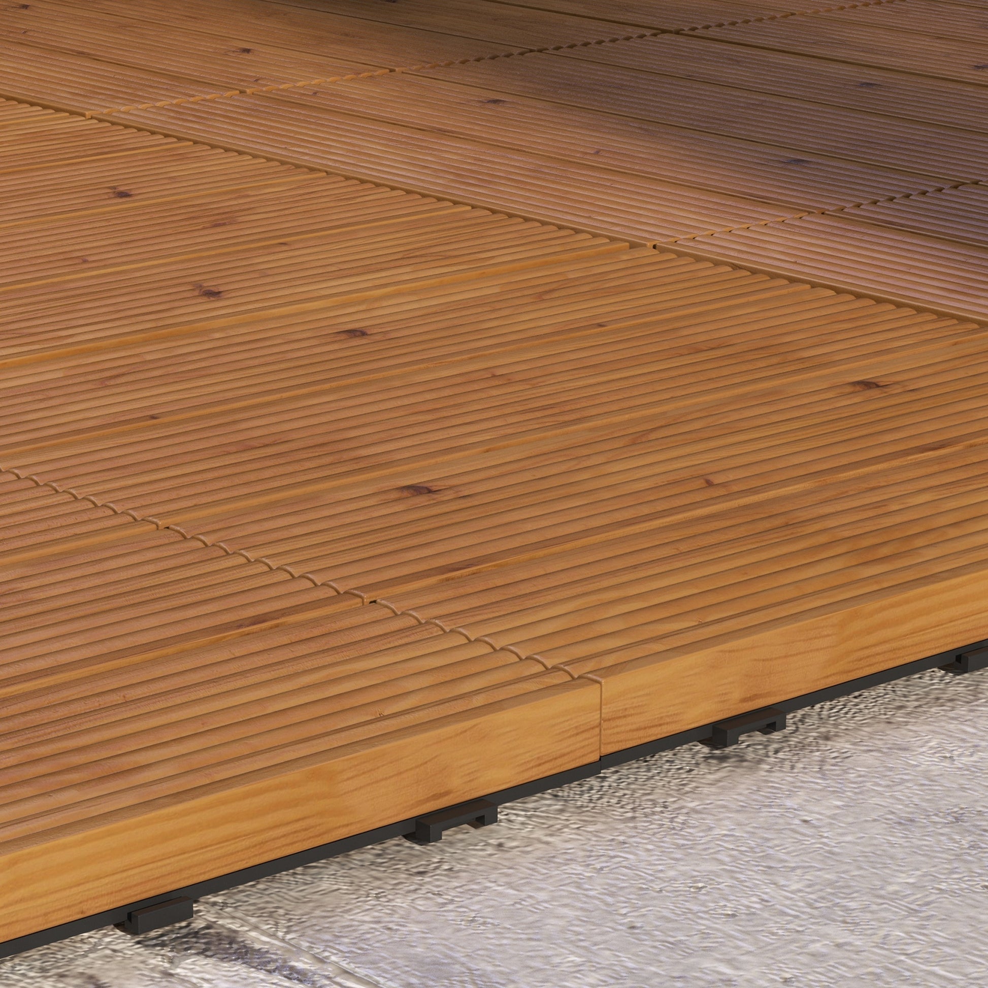 Terrace Tiles - Slats - Set of 12 pcs, Max. Surface 1.08 m²- interlocking, Very Simple Installation, dim. 30 x 30 cm