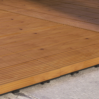 Terrace Tiles - Slats - Set of 12 pcs, Max. Surface 1.08 m²- interlocking, Very Simple Installation, dim. 30 x 30 cm