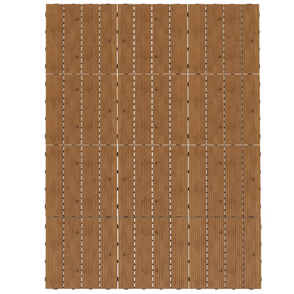 Terrace Tiles - Slats - Set of 12 pcs, Max. Surface 1.08 m²- interlocking, Very Simple Installation, dim. 30 x 30 cm