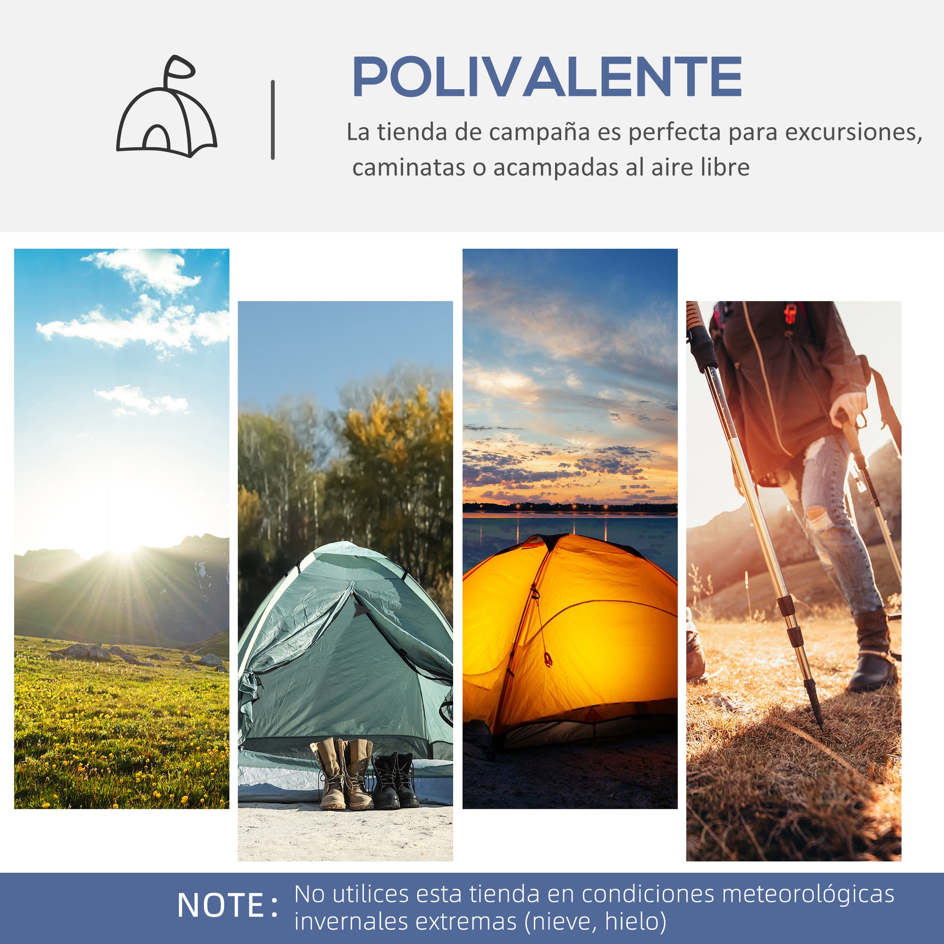 Portable Tent for 6-8 People Camping Tent with 4 Mesh Hooks and Anti-UV Carrying Bag for Fishing Hiking 350x350x230 cm White and Blue