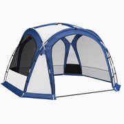 Portable Tent for 6-8 People Camping Tent with 4 Mesh Hooks and Anti-UV Carrying Bag for Fishing Hiking 350x350x230 cm White and Blue