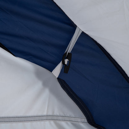 Portable Tent for 6-8 People Camping Tent with 4 Mesh Hooks and Anti-UV Carrying Bag for Fishing Hiking 350x350x230 cm White and Blue