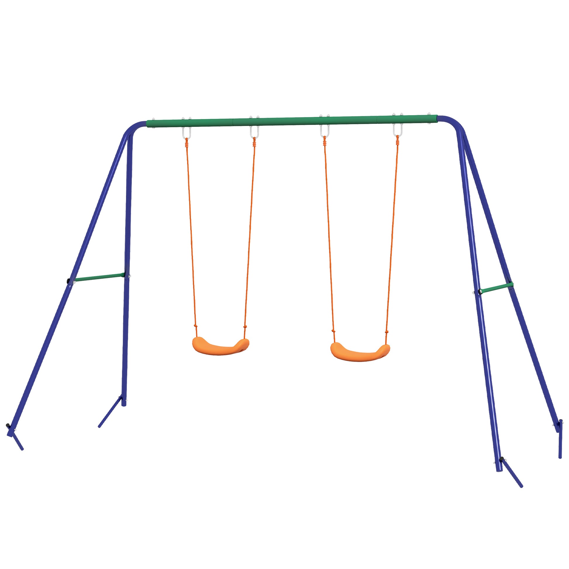Children's Swing Set, Swing Frame with 2 Swings, Swing Structure, Garden Swing for Two Children 3-8 Years, Steel, 2.69 x 1.6 x 1.8 m