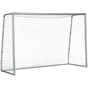 SPORTNOW Soccer Goal with PE Net Fabric, Soccer Goal for Kids and Adults, 300 x 120 x 200 cm, Steel, PE, for Garden, Soccer Training, Gray