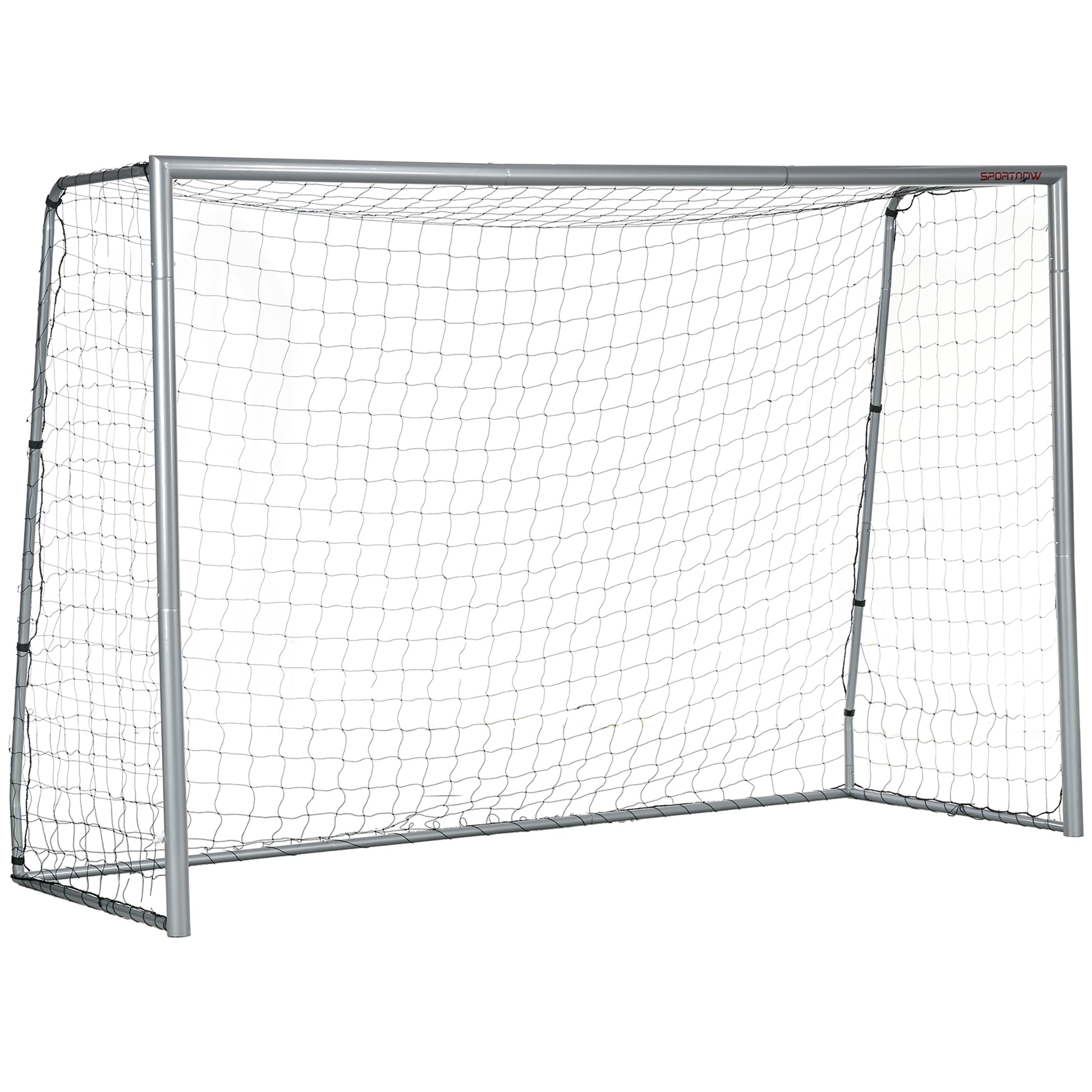 SPORTNOW Soccer Goal with PE Net Fabric, Soccer Goal for Kids and Adults, 300 x 120 x 200 cm, Steel, PE, for Garden, Soccer Training, Gray