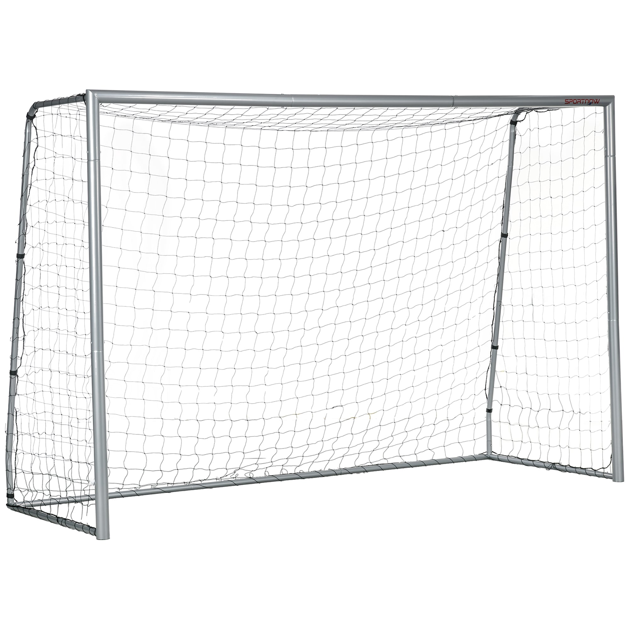 SPORTNOW Soccer Goal with PE Net Fabric, Soccer Goal for Kids and Adults, 300 x 120 x 200 cm, Steel, PE, for Garden, Soccer Training, Gray