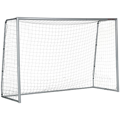 SPORTNOW Soccer Goal with PE Net Fabric, Soccer Goal for Kids and Adults, 300 x 120 x 200 cm, Steel, PE, for Garden, Soccer Training, Gray