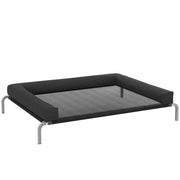 Cooling Elevated Dog Bed, Portable Indoor Outdoor Dog Camp Bed with U-Shaped Pillow, Breathable Mesh, Bite-Resistant, 130 x 90 x 30 cm, Black