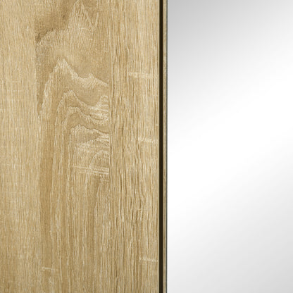 Bathroom Cabinet with Mirror and 4 Internal Shelves, in Chipboard, 60x15x60cm, Wood Color