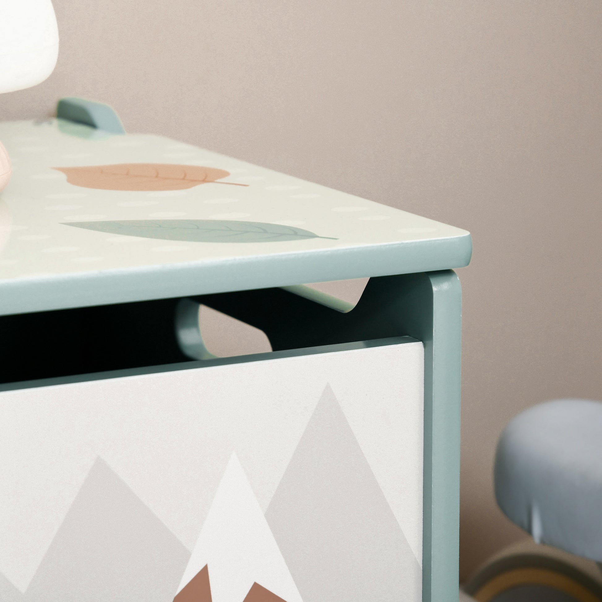 ZONEKIZ Storage Boxes Toy Boxes for Kids 3-8 Years Old with 2 Handles and Bear Print Load 20 kg for Books Clothes in Bedroom Living Room Dining Room 60x37x39 cm Green