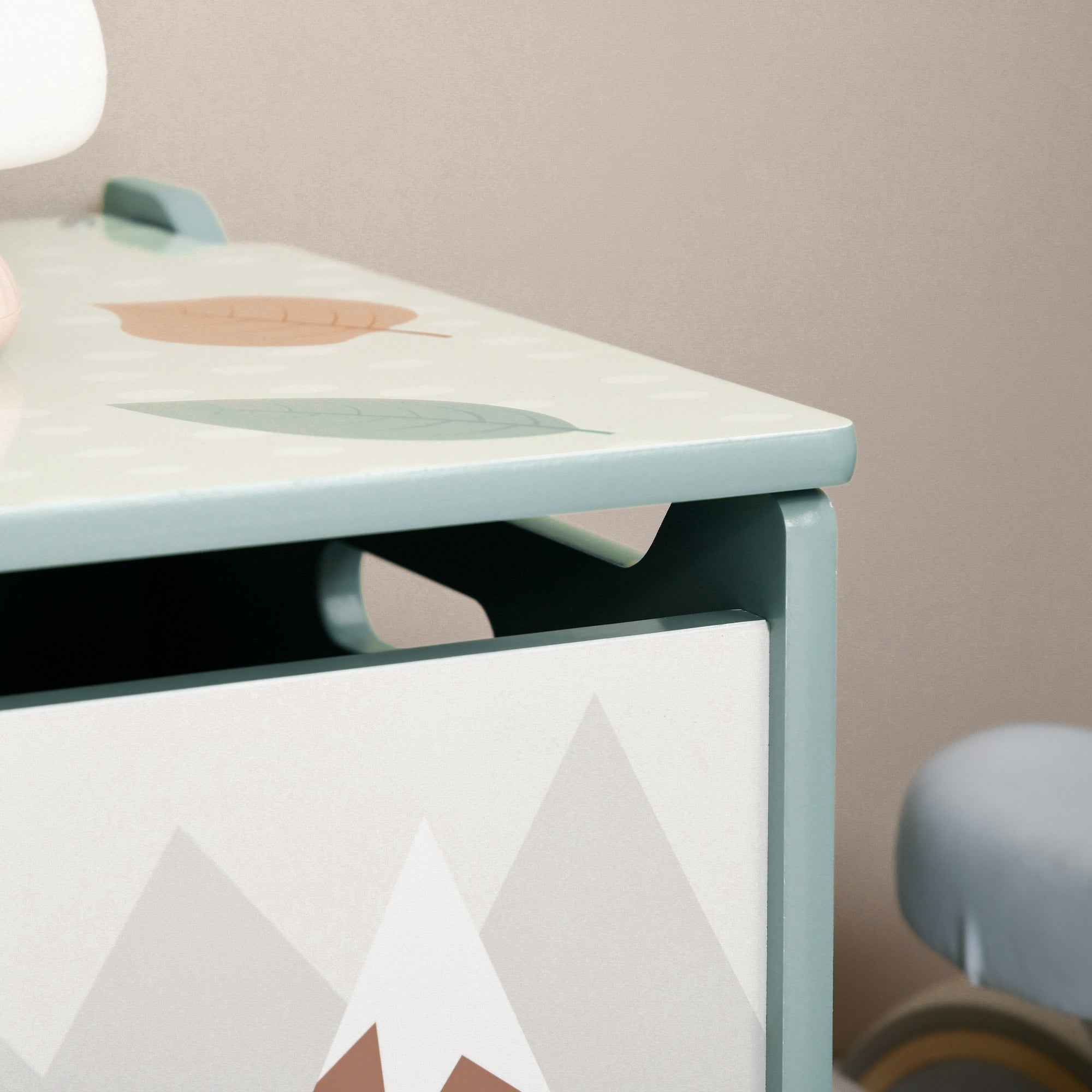 ZONEKIZ Storage Boxes Toy Boxes for Kids 3-8 Years Old with 2 Handles and Bear Print Load 20 kg for Books Clothes in Bedroom Living Room Dining Room 60x37x39 cm Green
