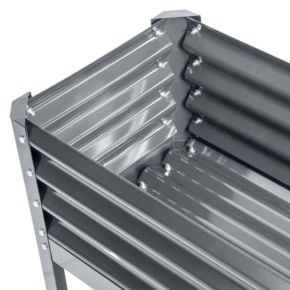 Raised Bed, Raised Planter Box, Cold Frame made of Steel, Herb Bed, Planter Box for Garden, Balcony, Gray, 100 x 45 x 80 cm