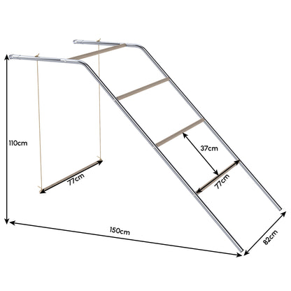 Wooden Chicken Play Park with Perches, Adjustable Swing & Climbing Frame for 4–6 Hens, Silver