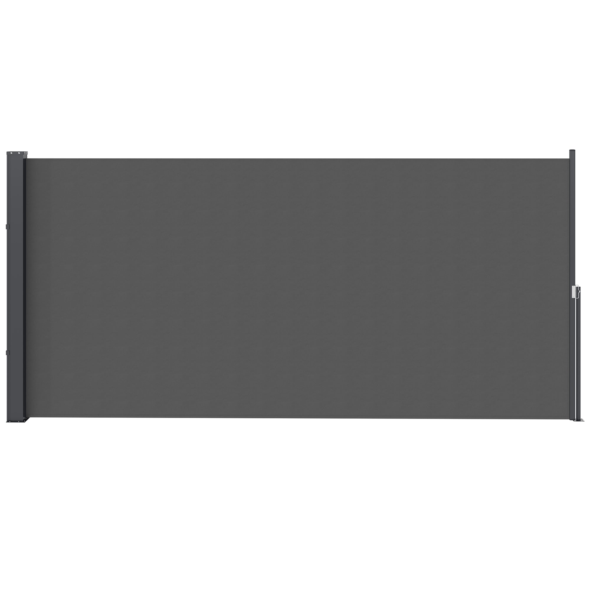 Retractable Garden Side Awning Screen 3m x 1.4m Aluminum Polyester Anti-UV High-Density 180 g/m² Dark Gray