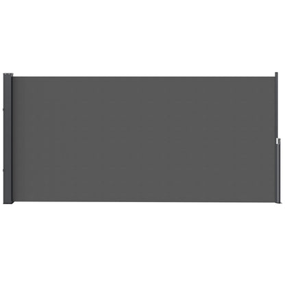 Retractable Garden Side Awning Screen 3m x 1.4m Aluminum Polyester Anti-UV High-Density 180 g/m² Dark Gray