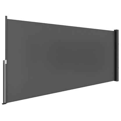 Retractable Garden Side Awning Screen 3m x 1.4m Aluminum Polyester Anti-UV High-Density 180 g/m² Dark Gray