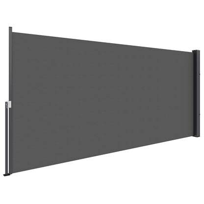 Retractable Garden Side Awning Screen 3m x 1.4m Aluminum Polyester Anti-UV High-Density 180 g/m² Dark Gray