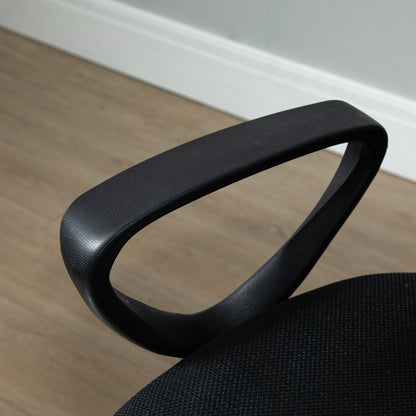 Office Chair Ergonomic Desk Chair with Armrests and Adjustable Foot Ring, Height Adjustable Swivel Chair with Mesh Upholstery Black