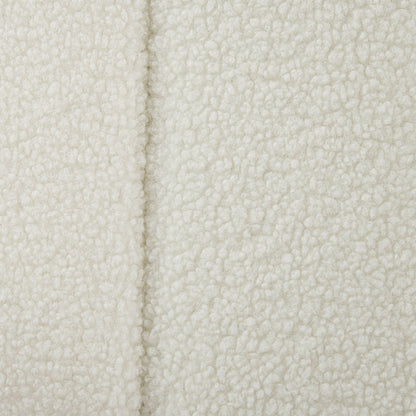 Storage Bench, Padded Bench in Teddy Fleece, Bed Bench with Wood Frame, Storage Box, Shoe Bench for Bedroom, Living Room, Hallway, 102 x 45 x 46 cm, Cream white