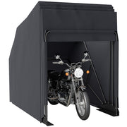 Motorcycle Cover Foldable Outdoor Motorcycle Cover with Window Waterproof Motorcycle Garage Oxford Fabric Motorcycle Tarp Cover for 2 Motorcycles Scooters 345cmx135cmx191cm Black