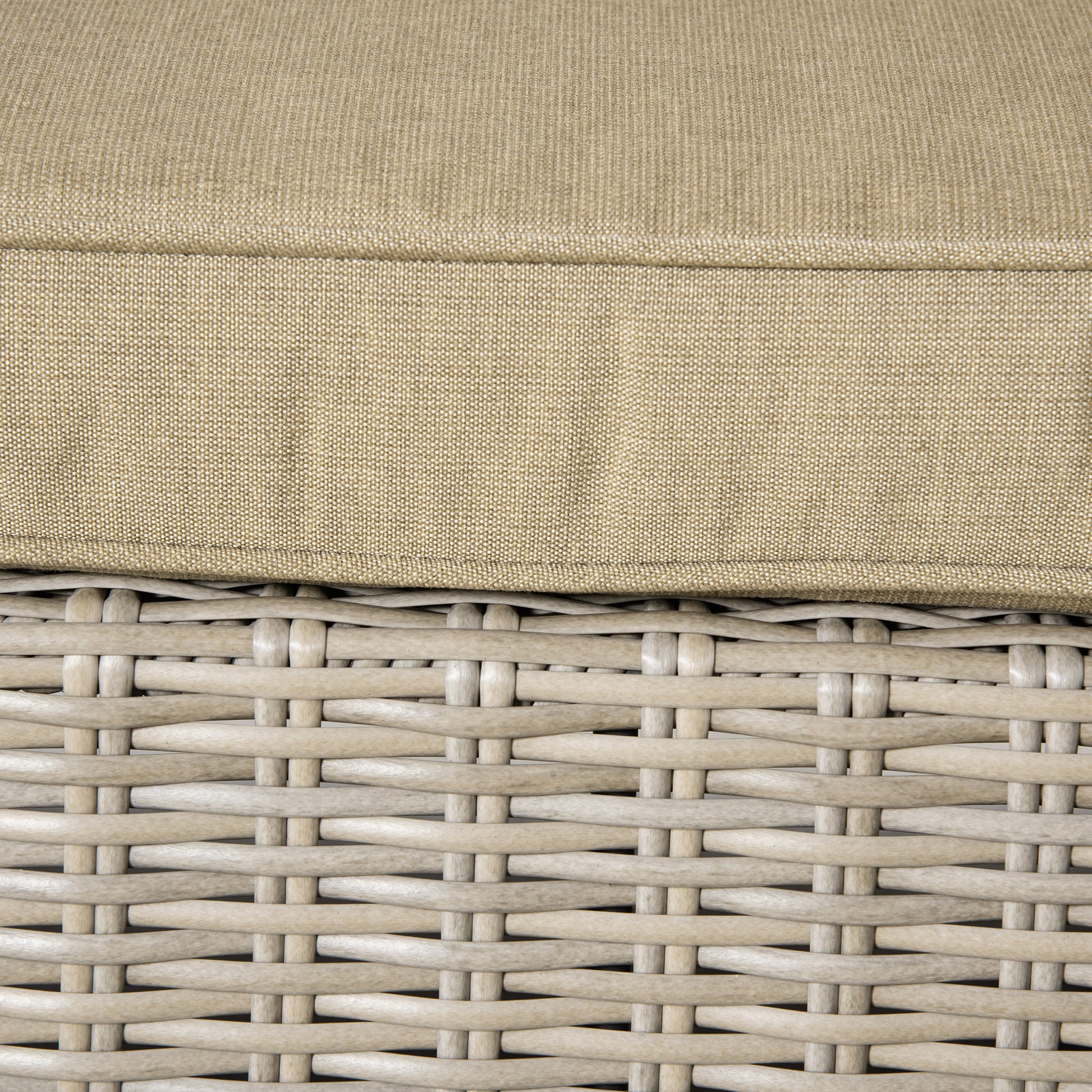 4-Piece PE Rattan Garden Furniture Set, Outdoor Lounge with 1 Sofa, 2 Armchairs, 1 Coffee Table and Removable Washable Cushions, Khaki and Beige
