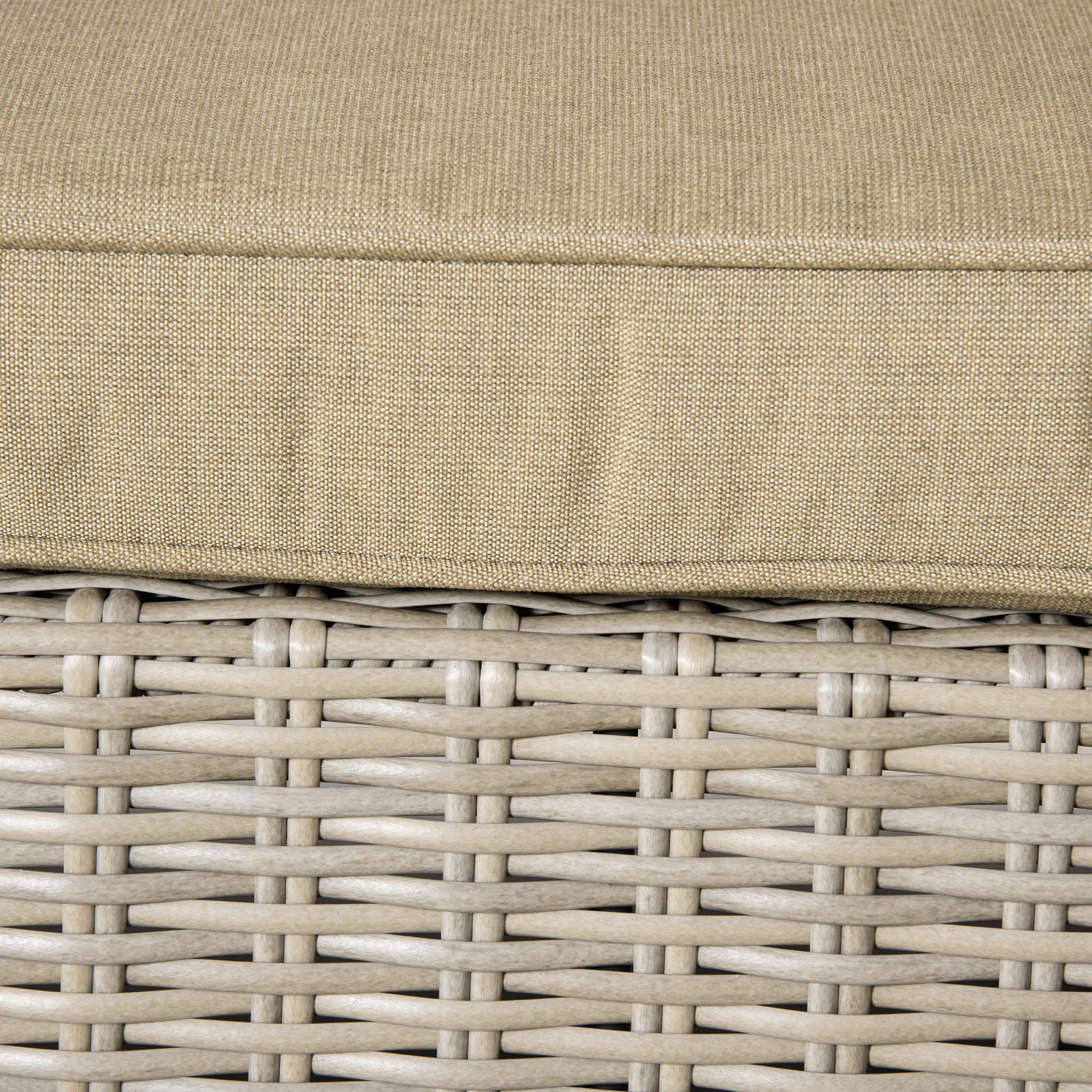 4-Piece PE Rattan Garden Furniture Set, Outdoor Lounge with 1 Sofa, 2 Armchairs, 1 Coffee Table and Removable Washable Cushions, Khaki and Beige