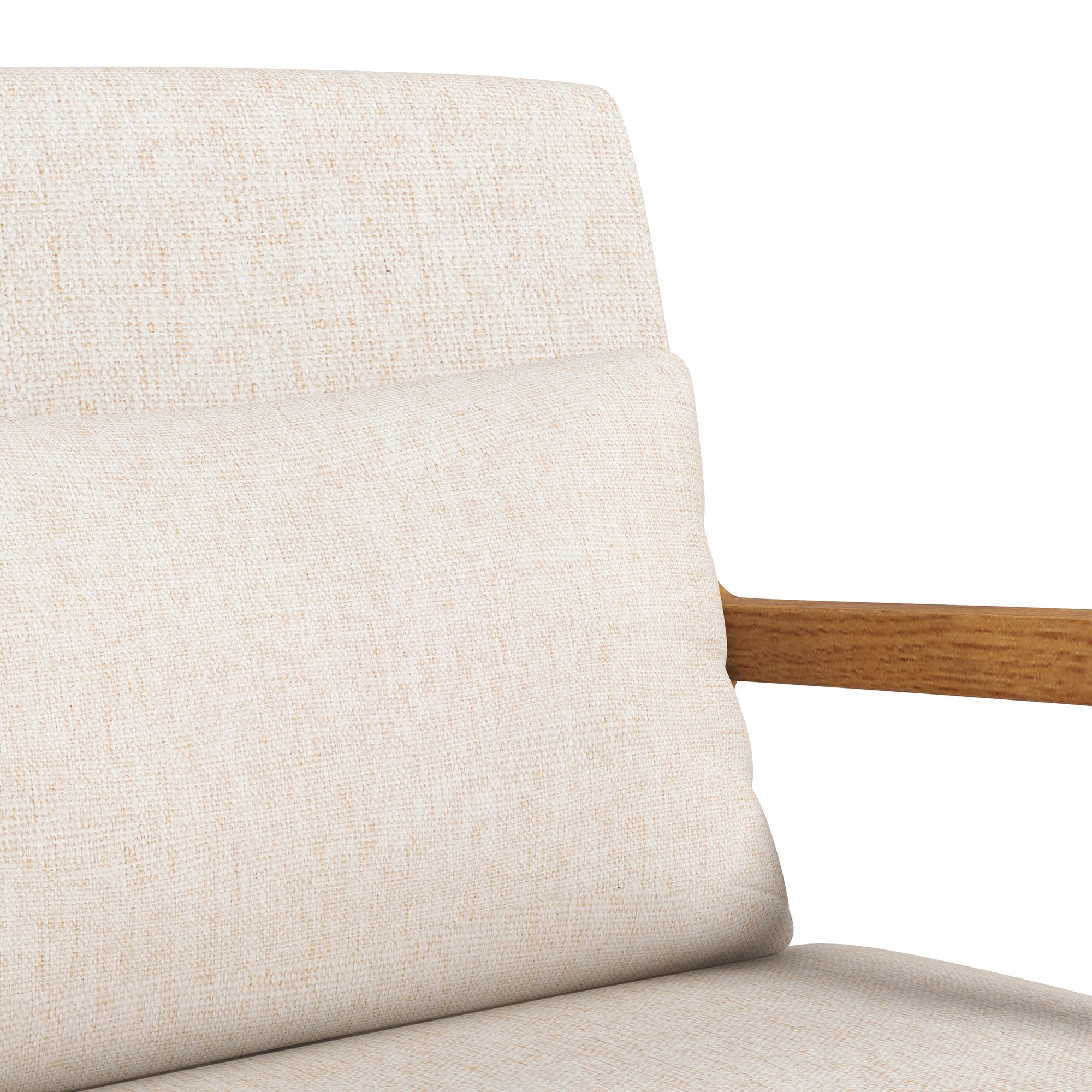 Rocking Chair, Rocking Chair, Padded Rocking Chair with Wooden Frame, Recliner with Armrest, for Bedroom, Living Room, Cream