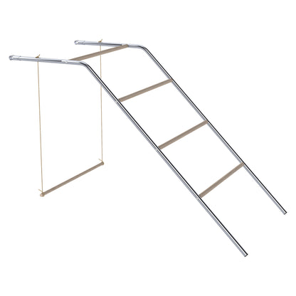 Wooden Chicken Play Park with Perches, Adjustable Swing & Climbing Frame for 4–6 Hens, Silver