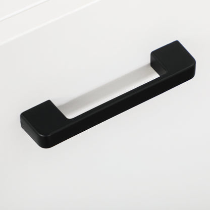 Bathroom Cabinet, Wooden Bathroom Cabinet with 2 Cabinets with Doors and 2 Open Shelves, Anti-Tipping Design, 80x33.5x190 cm, White