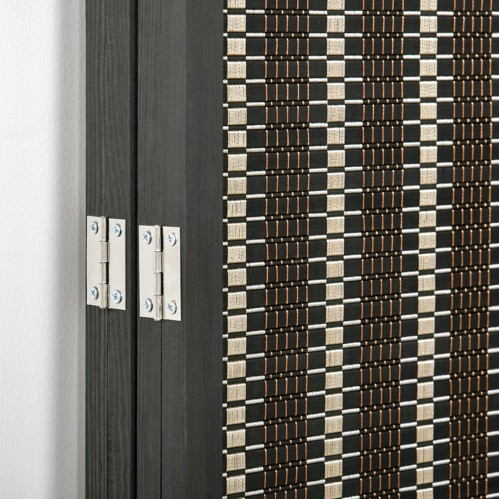 4-Panel Room Divider 180 x 180 cm Bamboo Privacy Screen Partition Foldable Room Separator Standing Wall for Living Room Brown