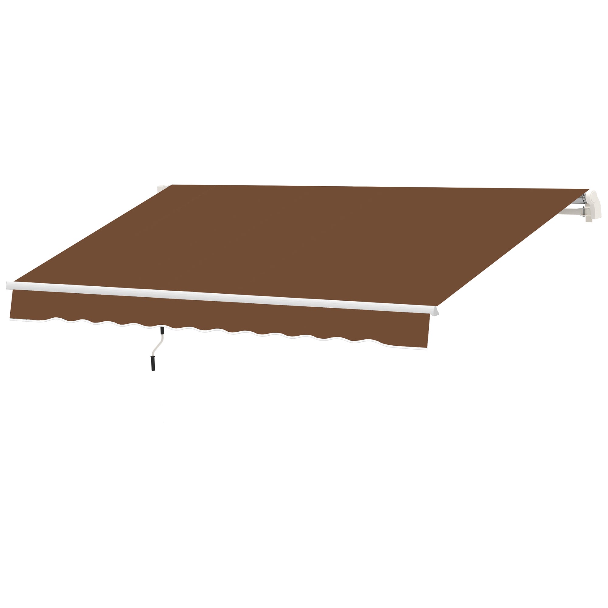 Retractable Manual Awning 3x2.5 m Balcony Awning with Waterproof and Anti-UV Metal Crank Outdoor Roll-Up Awning for Garden Terrace Windows Brown