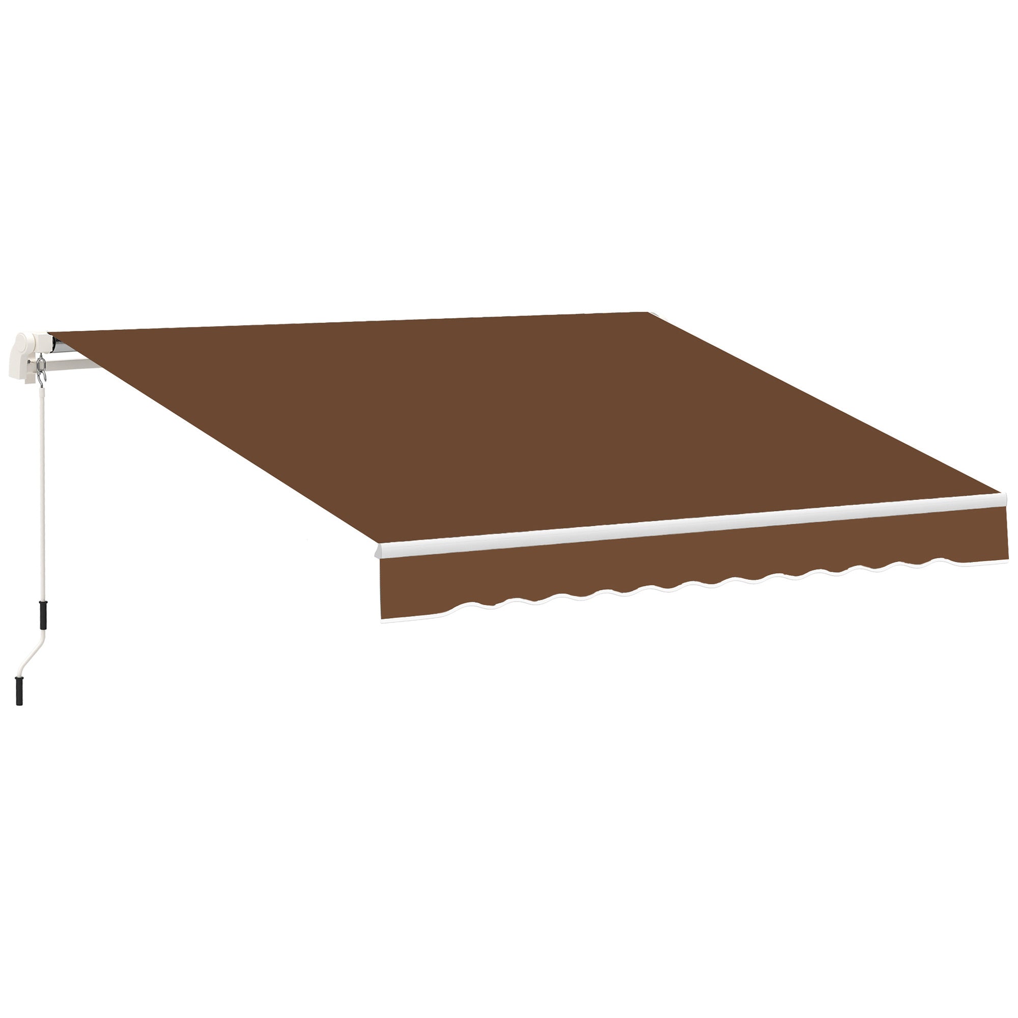 Retractable Manual Awning 3x2.5 m Balcony Awning with Waterproof and Anti-UV Metal Crank Outdoor Roll-Up Awning for Garden Terrace Windows Brown