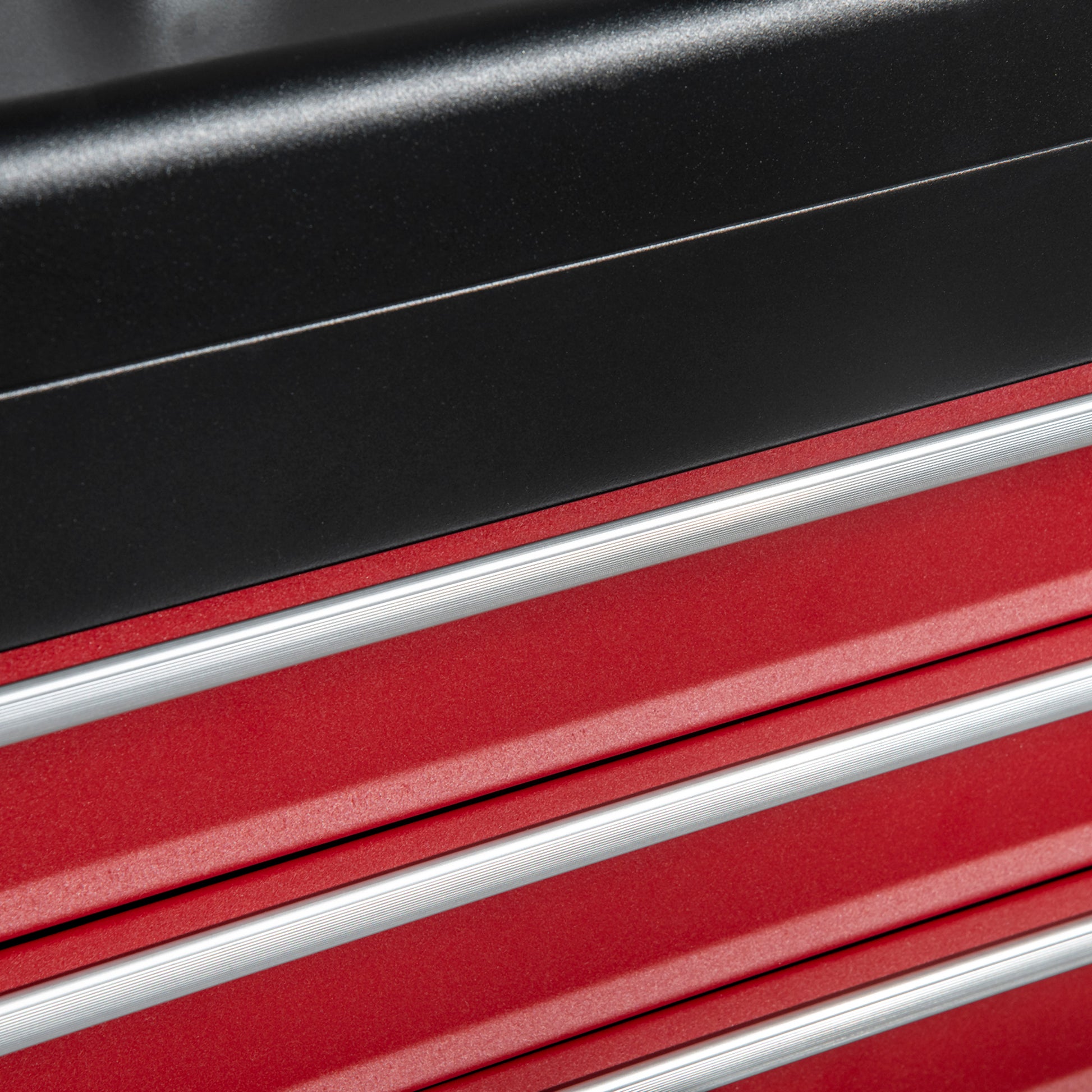 Empty Tool Case, 51 x 22 x 32 cm Tool Box with 3 Drawers, Top Storage Compartment, Handle, Tool Chest with 2 Locks, Made of Steel, Black+Red