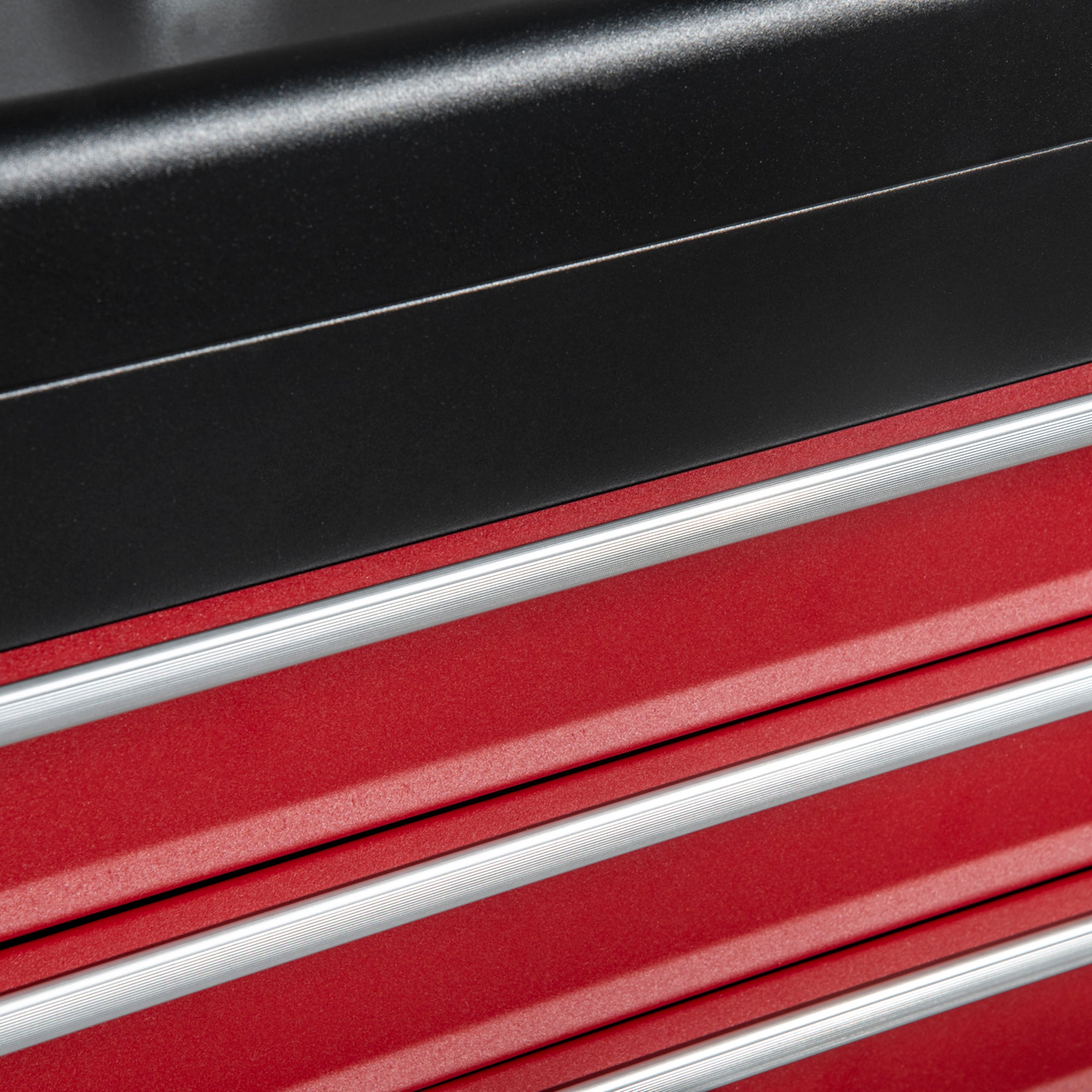 Empty Tool Case, 51 x 22 x 32 cm Tool Box with 3 Drawers, Top Storage Compartment, Handle, Tool Chest with 2 Locks, Made of Steel, Black+Red