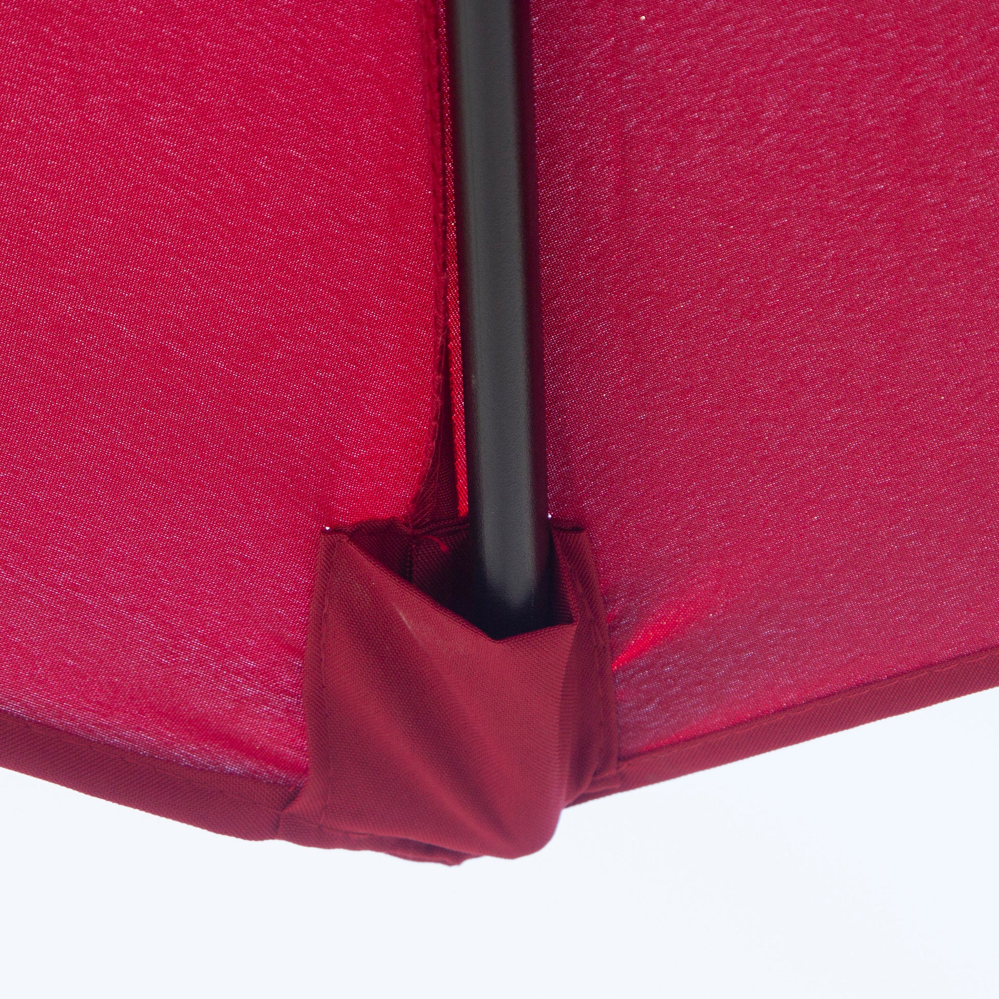 Garden Umbrella Ø295x250 cm with Crank, Outdoor Sunshade with Tilt Mechanism and Detachable Metal Post for Patio Pool Wine Red