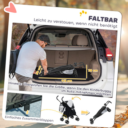 Dog Stroller Pet Stroller Foldable for Dogs & Cats Cat Stroller with Mesh Windows, Shoulder Strap, Storage Bag, Cup Holder Umbrella Cat Carriage Light Grey