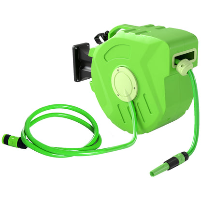 Hose Reel 15+1.5m Automatic Hose Reel Air Swivel Garden 180° Swivel Air Hose Green