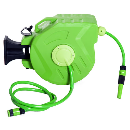Hose Reel 15+1.5m Automatic Hose Reel Air Swivel Garden 180° Swivel Air Hose Green