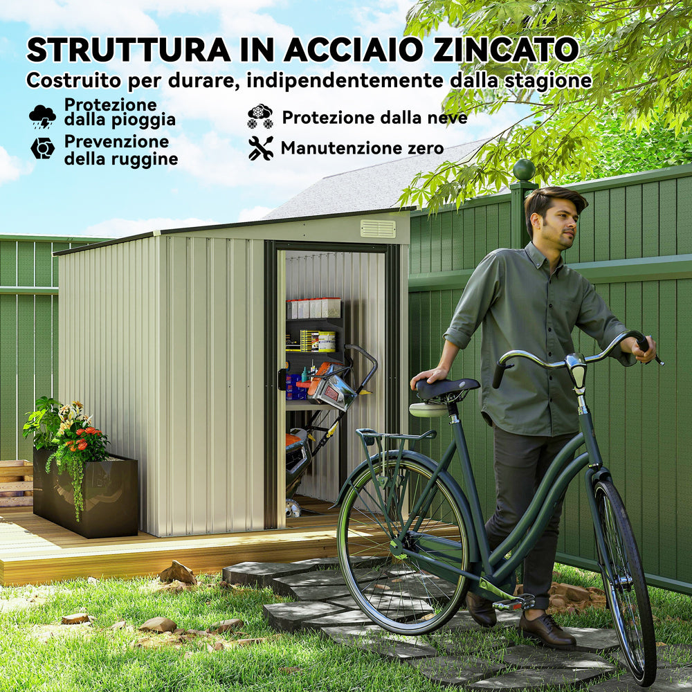Outsunny Metal Tool Shed 1.5x2m so sklápacou bránou – Aosom EU