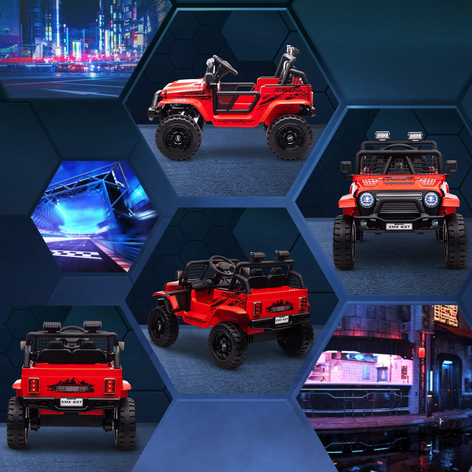Kids' Electric Car, 12V 3-5 km/h Kids Ride On Car with 2.4G Remote Control, Shock Absorbers, Electric Children Vehicle with Music, Headlights, Horn, MP3, Electric Car for Kids 3-6 Years Old, Red