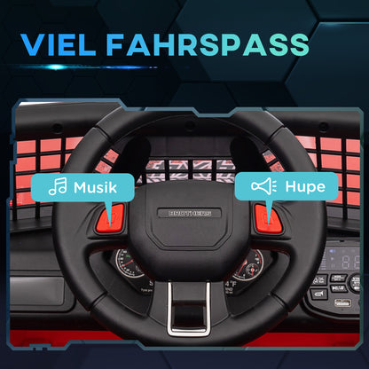 Kids' Electric Car, 12V 3-5 km/h Kids Ride On Car with 2.4G Remote Control, Shock Absorbers, Electric Children Vehicle with Music, Headlights, Horn, MP3, Electric Car for Kids 3-6 Years Old, Red